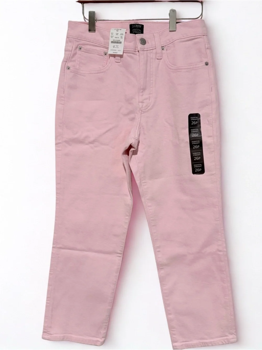 J.Crew Essential Straight Garment Dyed Denim Crop Pink NWT 26P JCrewj